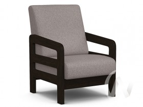Кресло отдыха Вега-34 (венге лак/UNO ROSY-GREY) в Балахте - balahta.katalogmebeli.com | фото