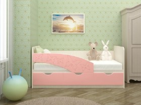 Кровать Бабочки 1,6м (Розовый металлик) в Балахте - balahta.katalogmebeli.com | фото