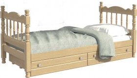 Кровать одинарная Аленка из массива сосны 800*1890 Сосна в Балахте - balahta.katalogmebeli.com | фото