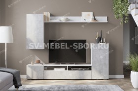 Мебель для гостиной МГС 4 (Белый/Цемент светлый) в Балахте - balahta.katalogmebeli.com | фото