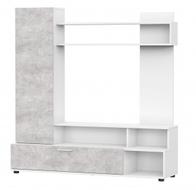 Мебель для гостиной "МГС 9" Белый / Цемент светлый в Балахте - balahta.katalogmebeli.com | фото