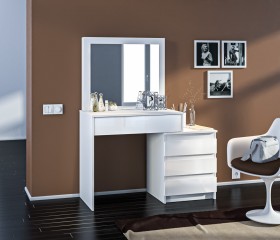 Медея СБ-3232 Стол туалетный Белый/Белый глянец в Балахте - balahta.katalogmebeli.com | фото